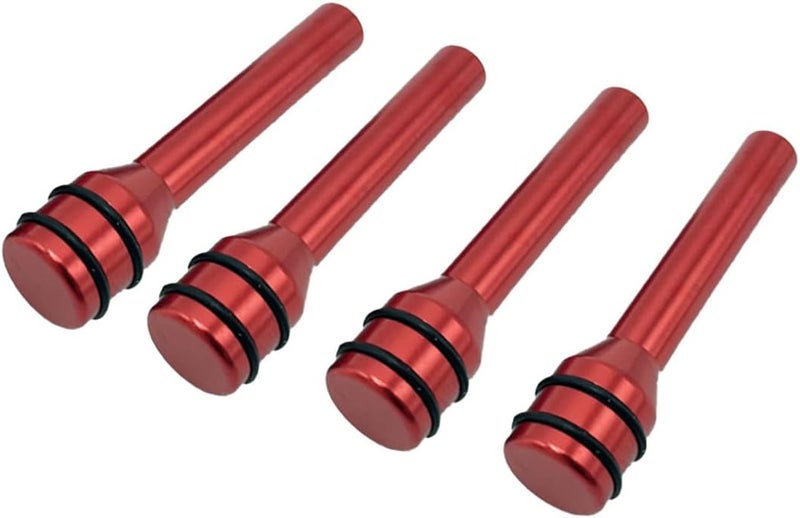 ZIMISI 4 قطع من مقابض قفل باب السيارة، 1.93" × 0.47" غطاء قفل باب أمان، دبابيس سحب داخلية من سبائك الألمنيوم بديلة، ملحق زخرفي لرفع باب السيارة للشاحنات والسيارات (أحمر) - Image 1